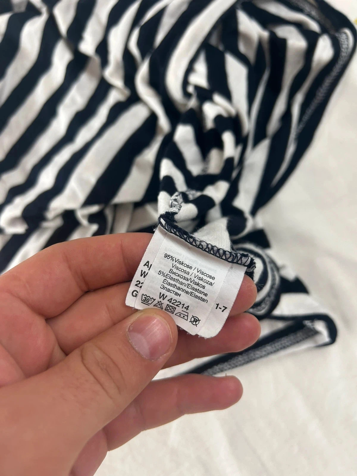 Black and white striped tank top Alessa W. collection in viscose – photo 10